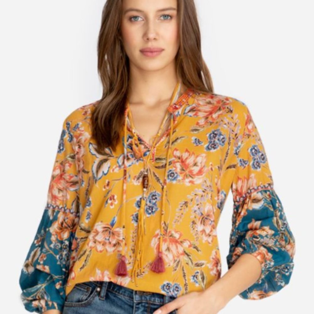 JOHNNY WAS effortless peasant blouse